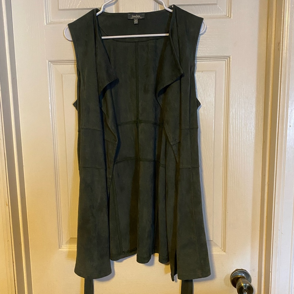 Neiman Marcus Faux Suede Trench Style Vest Size Medium - Picture 6 of 15